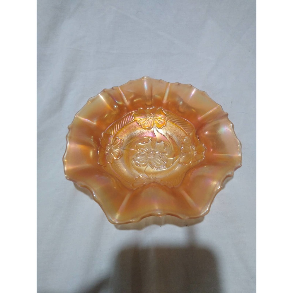 Dugan Marigold Apple Blossom Carnival Glass Bowl (1912)